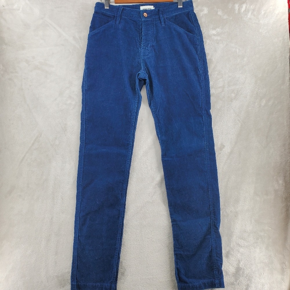 Taylor‎ Stitch Corduroy Pants Mens 28 Blue Slim Fit Button Fly Chore Utility